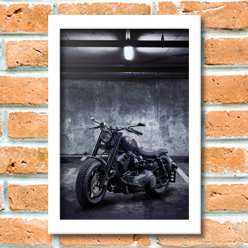 Quadrinho Decorativo - Moto Escura